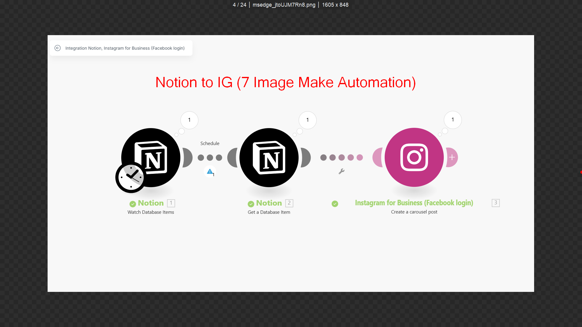🔄 Notion→ Make IG Automation 7 Image Carousel Post
